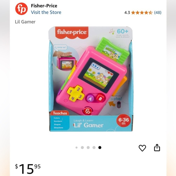 NWT/NIB Fisher Price Laugh & Learn Lil’ Gamer 6-36mths Kids Learning Toy in Pink - Picture 3 of 3